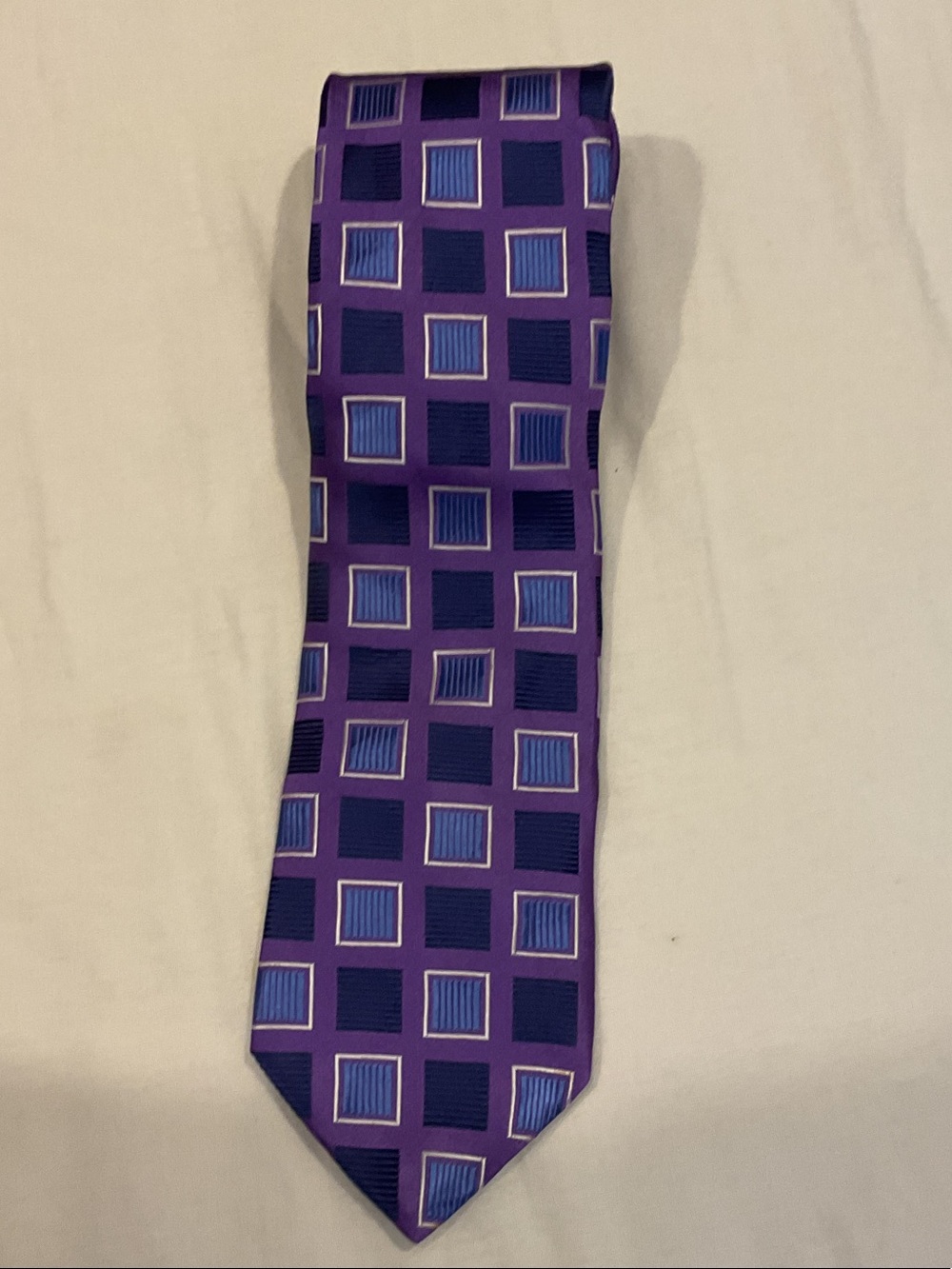City of London Tie Necktie Purple Geometric Pattern